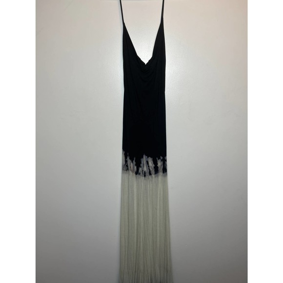 Young Fabulous & Broke Dresses & Skirts - Young Fabulous and Broke Black White Tie Dye Maxi Dress Cowl Neck Size Large